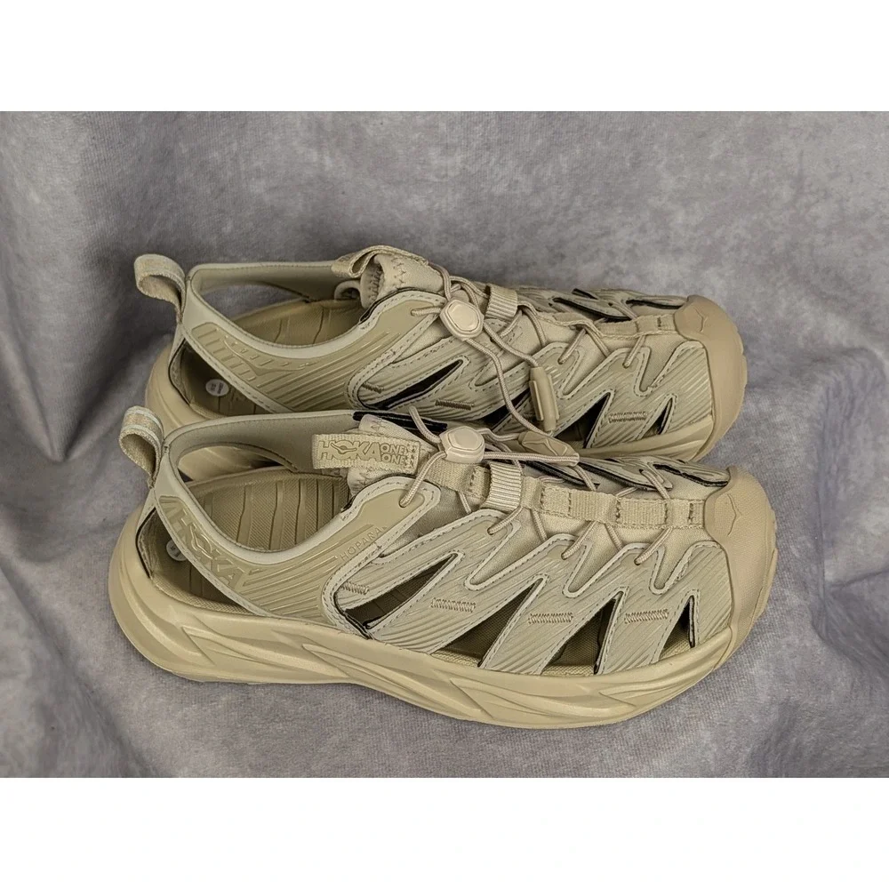 Hoka One One Hopara Oxford Tan Dune Hiking Sandals 1123112 Women 6 Men 5 NWOB